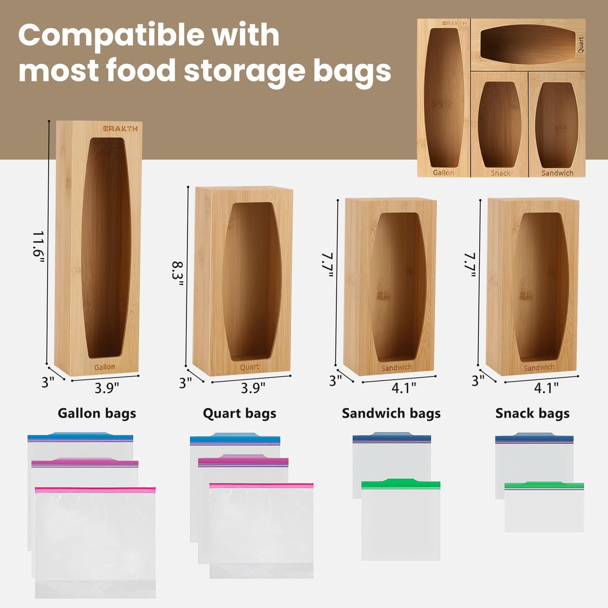 CRAKTH adjustable drawer layout fits varying depths and heights.