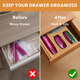 CRAKTH bag organizer quart section for easy access to quart bags.