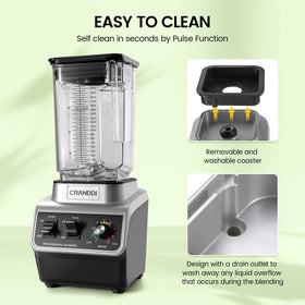 CRANDDI blender self-cleaning mode simplifies cleanup after blends.