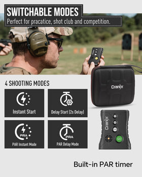 Cranix shot timer steel belt clip attached to gear for fast deployment