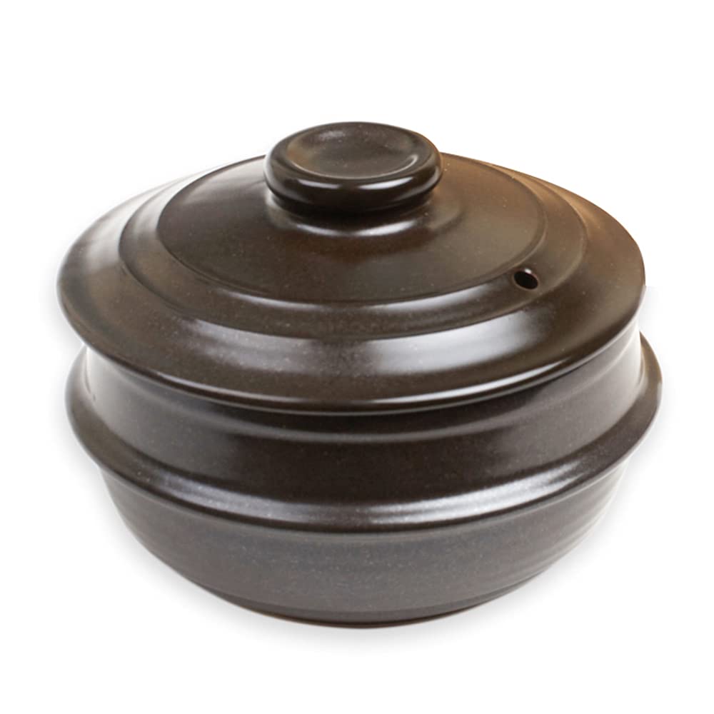 Crazy Korean Cooking Dolsot bowl with lid, ideal for serving hot bibimbap.
