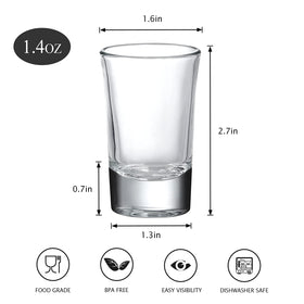 Crazystorey 14-ounce shot glasses – sturdy, thick base for confident pours.