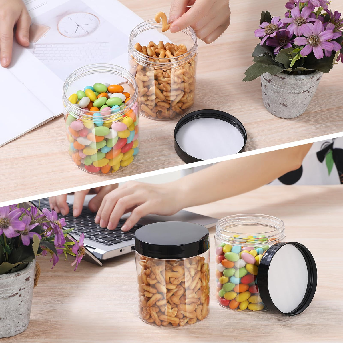 Crazystorey transparent jar suitable for cosmetics, crafts, and kitchen essentials.