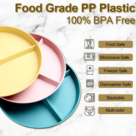 CrazyTerra 9-inch blue plate: colorful, stackable portion-control solution.