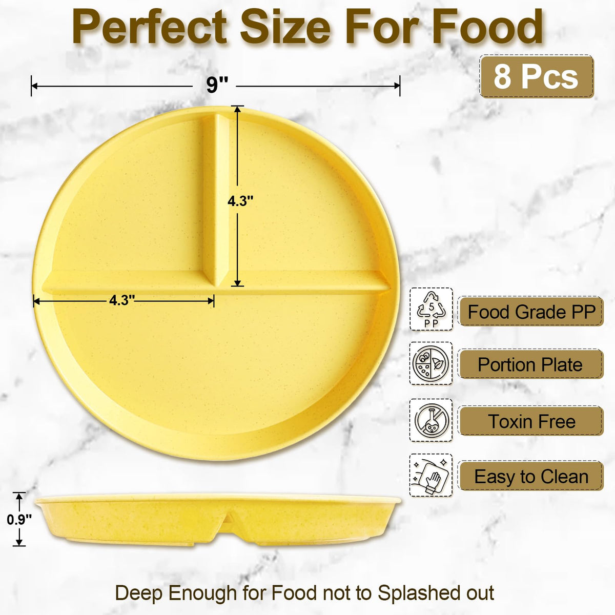CrazyTerra 9-inch light-blue plate: BPA-free, eco-friendly daily use.