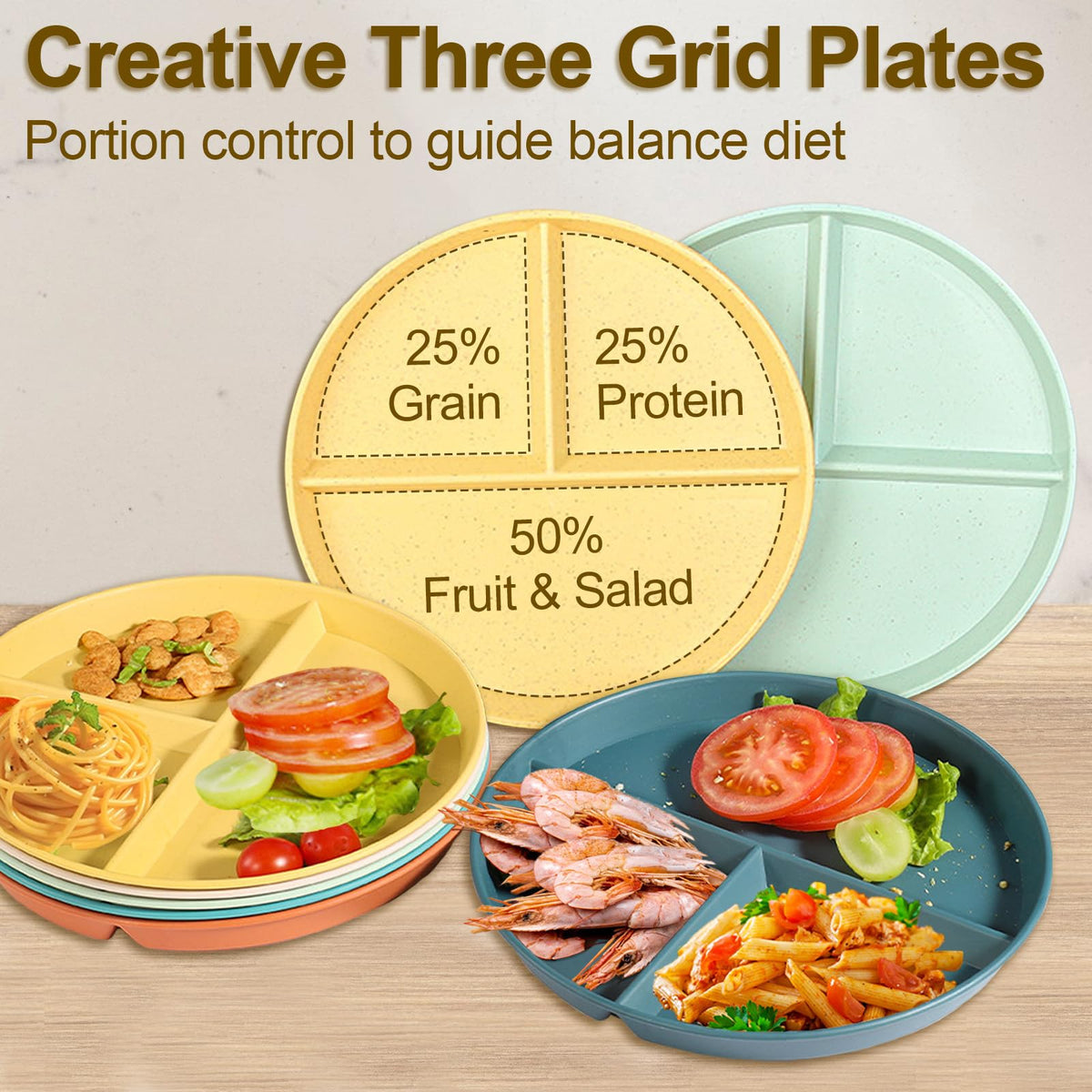 CrazyTerra 9-inch orange plate: microwave-safe and reusable for quick meals.