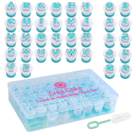 Crea Cake alphabet cutters for fondant, ready to create edible letters on cakes.