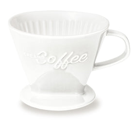 Creano XXL porcelain coffee dripper white showing premium pour-over design for steady brews