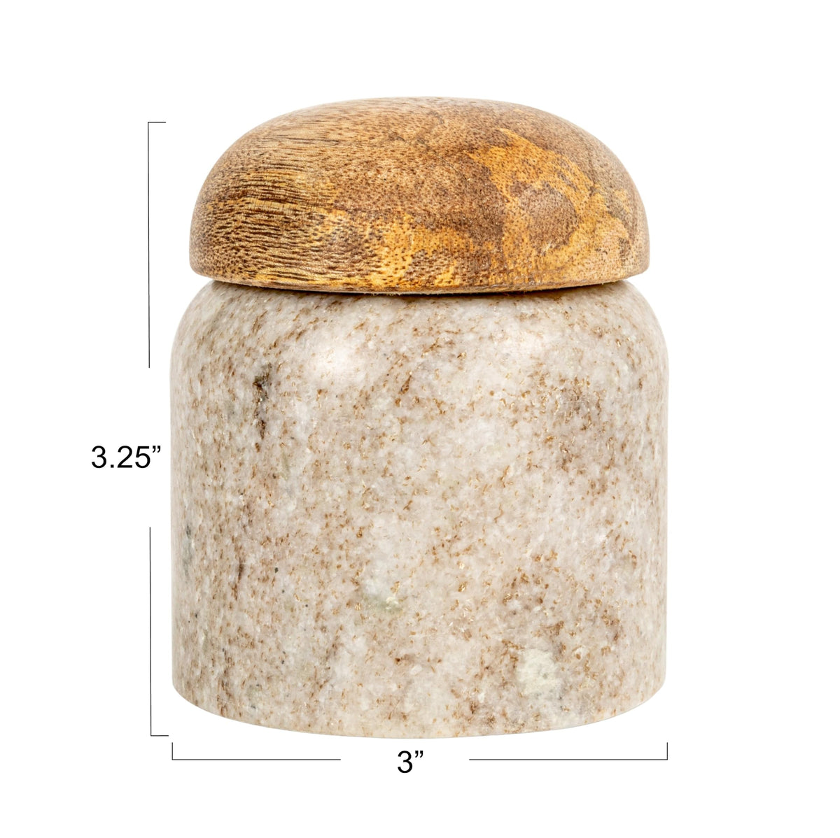 Beige marble pinch pot ready to elevate kitchen storage and decor