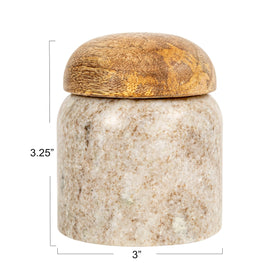 Beige marble pinch pot ready to elevate kitchen storage and decor