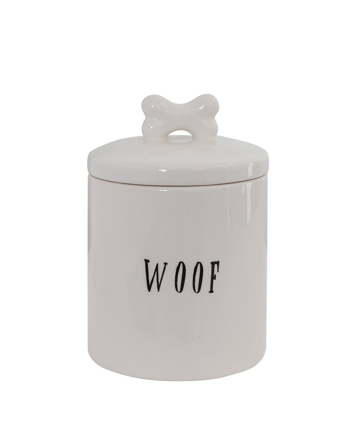 Creative Co-Op pet treat container ready for home or entryway use.