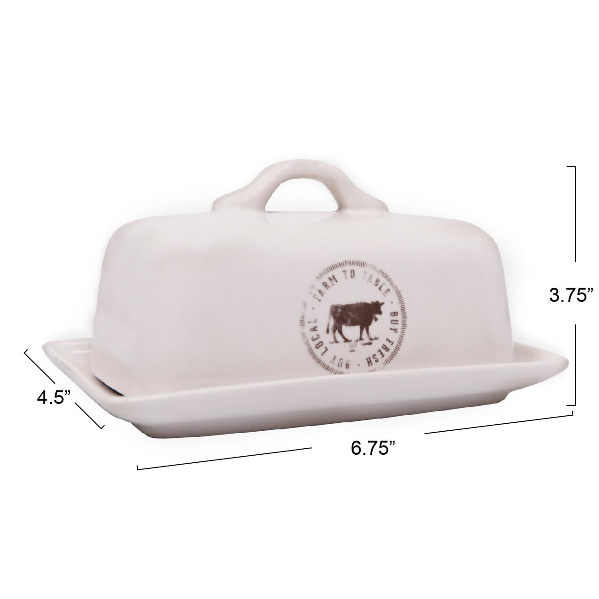 Creative Co-Op stoneware butter dish withstands everyday counter routine