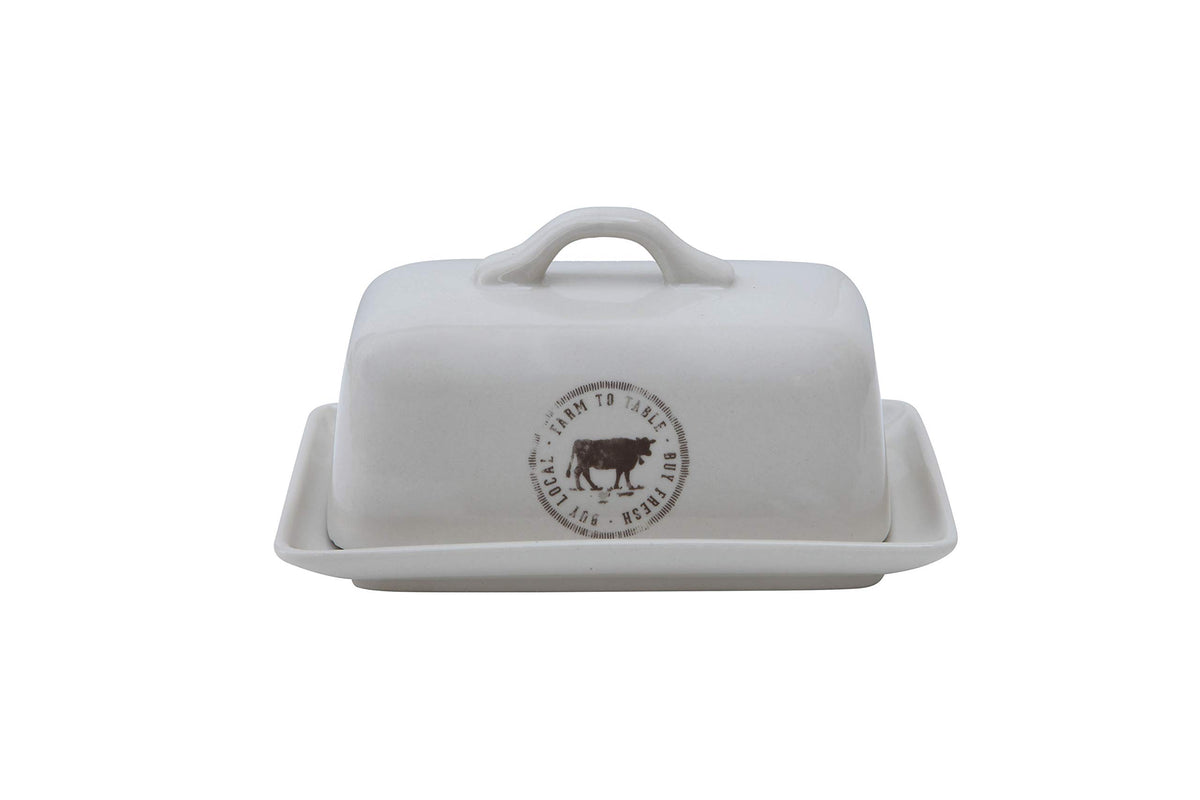 Creative Co-Op butter dish is dishwasher safe for easy cleanup