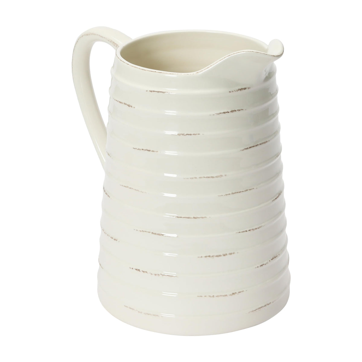 Creative Co-Op White Ceramic Pitcher dimensions help plan table displays