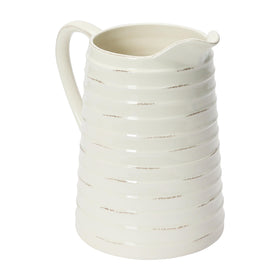 Creative Co-Op White Ceramic Pitcher dimensions help plan table displays