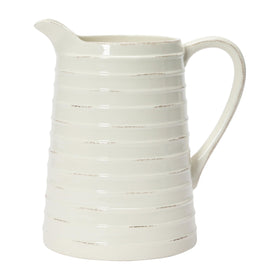 Creative Co-Op White Ceramic Pitcher durable stoneware for everyday use