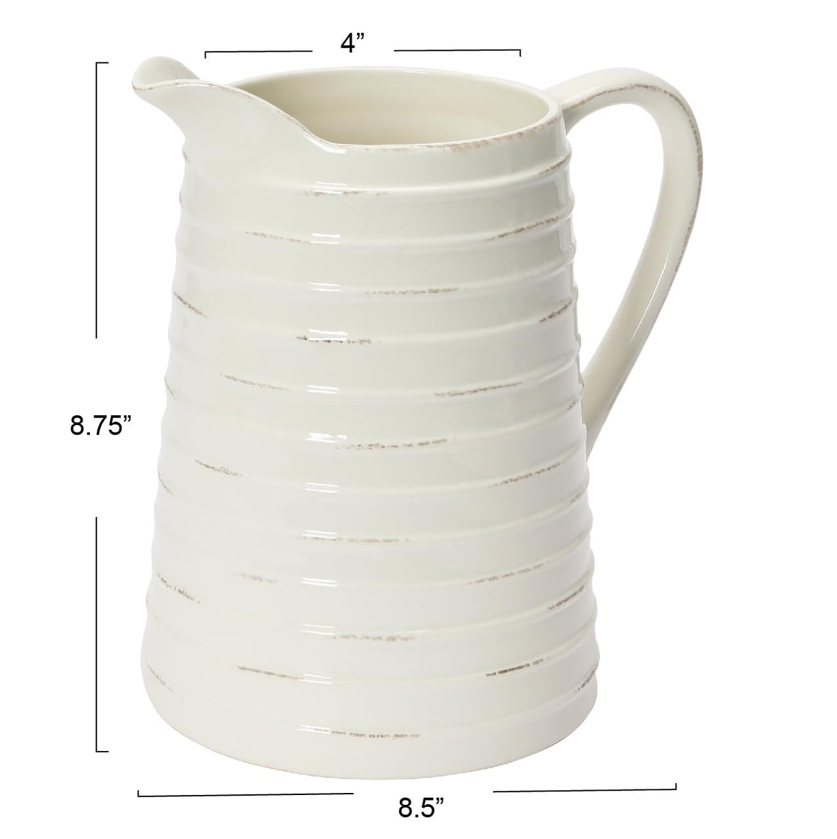 Creative Co-Op White Ceramic Pitcher ideal for tea time and brunch beverages