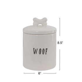 Creative Co-Op Woof Jar lid detail highlights the bone handle.