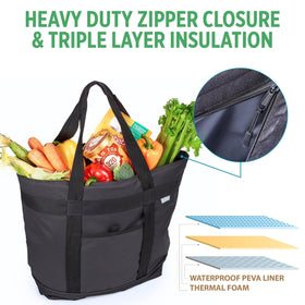 Creative Green Life jumbo cooler bag with reinforced handles for easy carrying