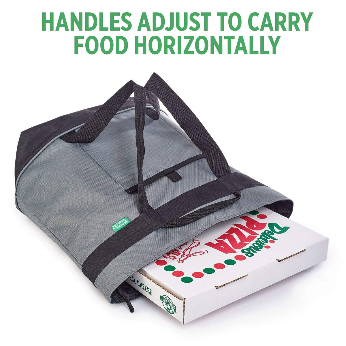 Creative Green Life Jumbo Cooler Bag gray interior with leak-resistant liner.