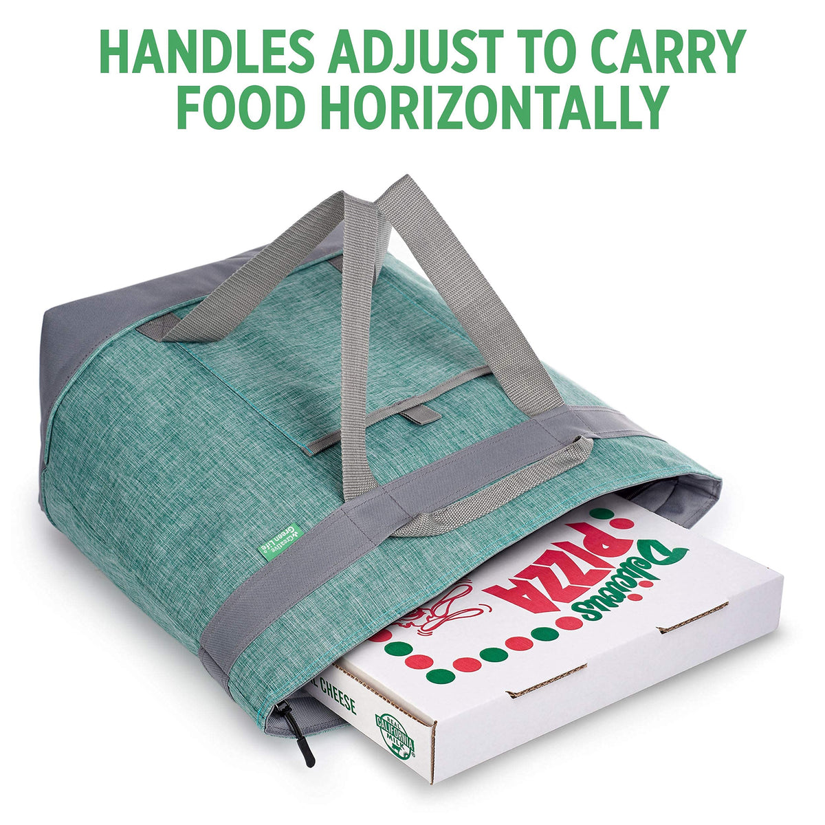 Creative Green Life jumbo insulated cooler bag green collapsible design saves space.