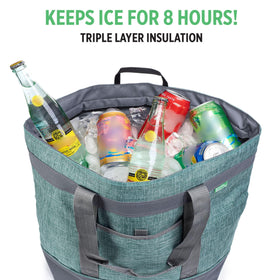 Creative Green Life jumbo insulated cooler bag green hot-food design for carry-out meals.