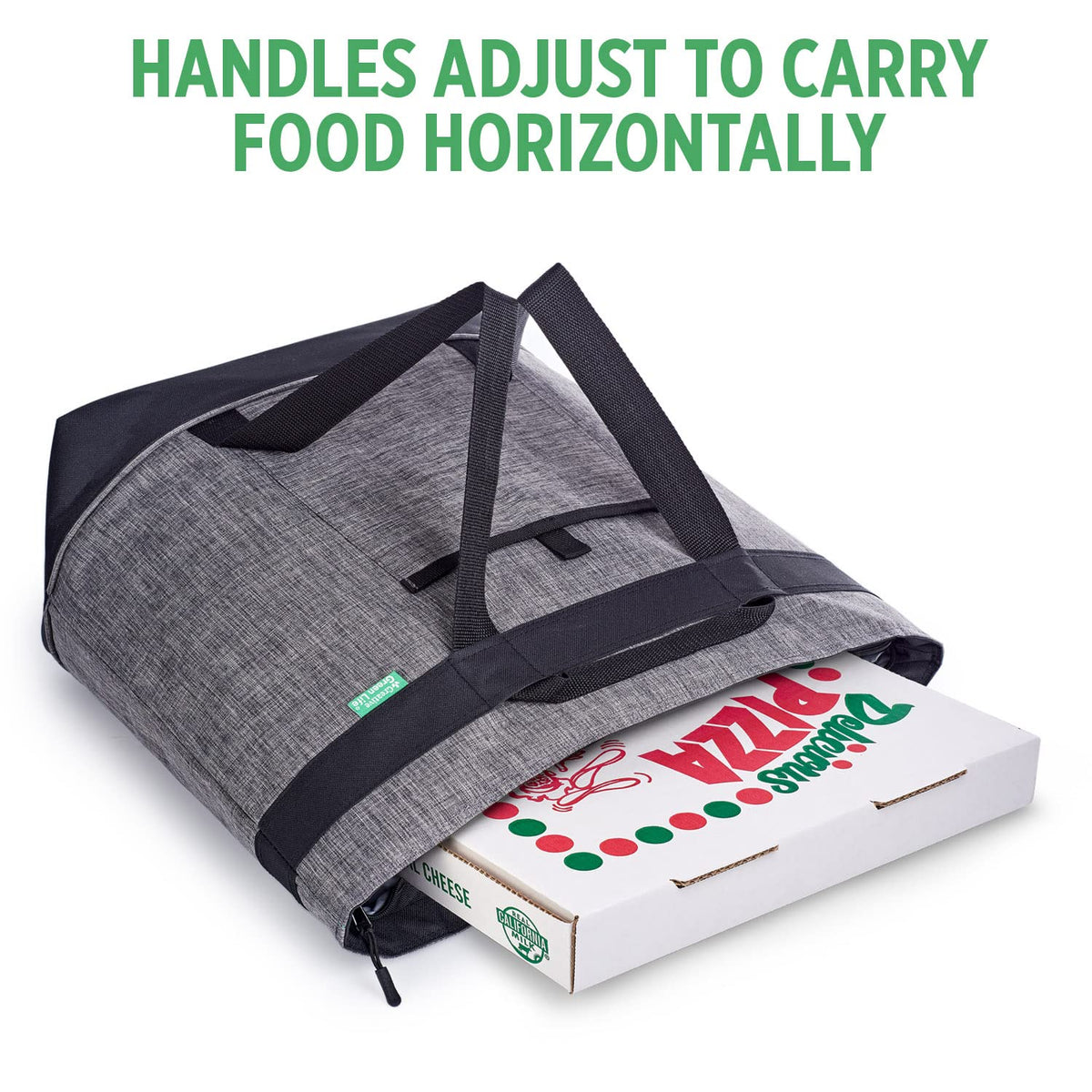 Creative Green Life jumbo insulated cooler bag Charcoal leak-resistant liner aids easy cleaning after meals.