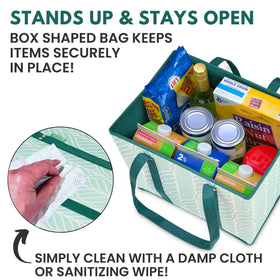 Creative Green Life reusable grocery bags large capacity holds more groceries per trip.