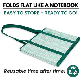 Creative Green Life reusable grocery bags long handles and sturdy bottom for heavy items.