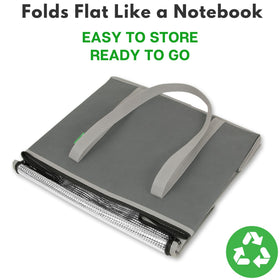 Creative Green Life XL insulated bag folds flat for compact storage when not in use.
