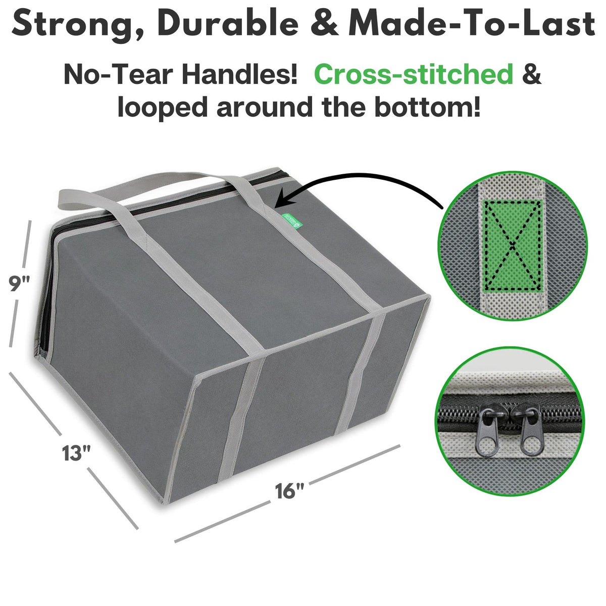 Creative Green Life XL insulated bag offers extra large capacity for family-sized items.