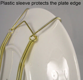 Creative Hobbies gold wire spring plate hangers protect plates with vinyl tips