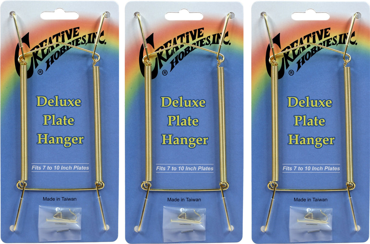 Creative Hobbies Deluxe plate hangers spring style assembled for secure wall display