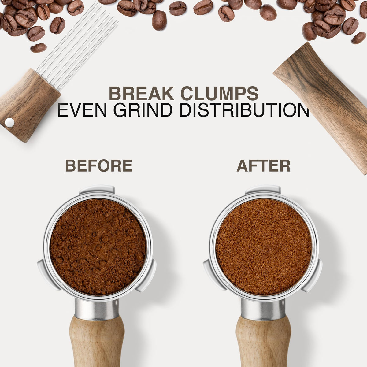 Creatomer WDT handmade walnut wood craftsmanship for barista-grade tools.