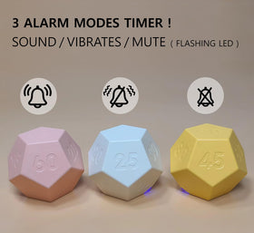 CREAVIVA Cube Pomodoro alert modes include vibrate, mute, and beep