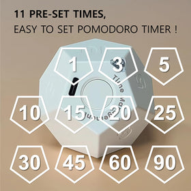 CREAVIVA Cube Pomodoro Timer USB-C recharge indicator for long-lasting power