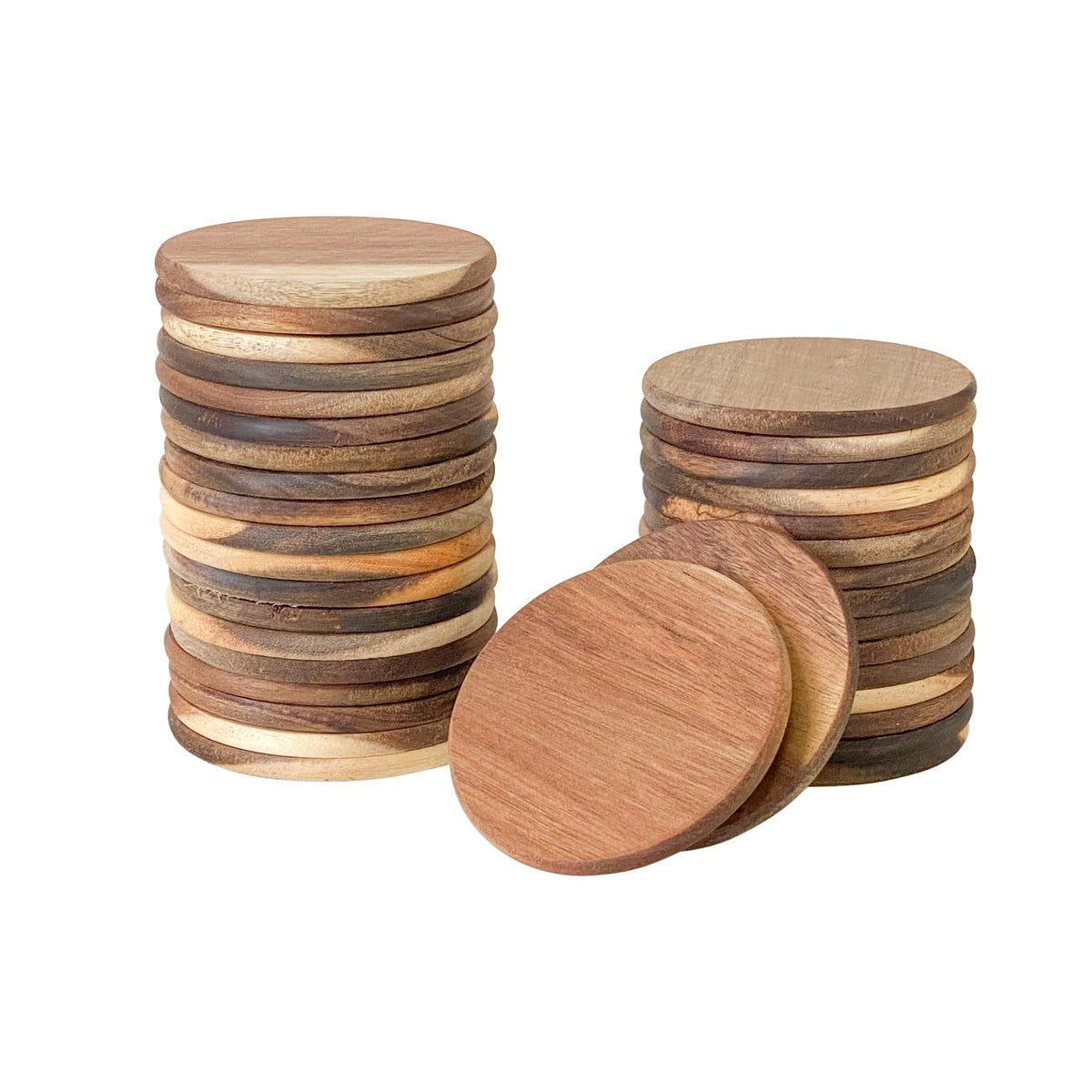 Cregugua acacia round coasters with natural woodgrain protect surfaces from heat and moisture