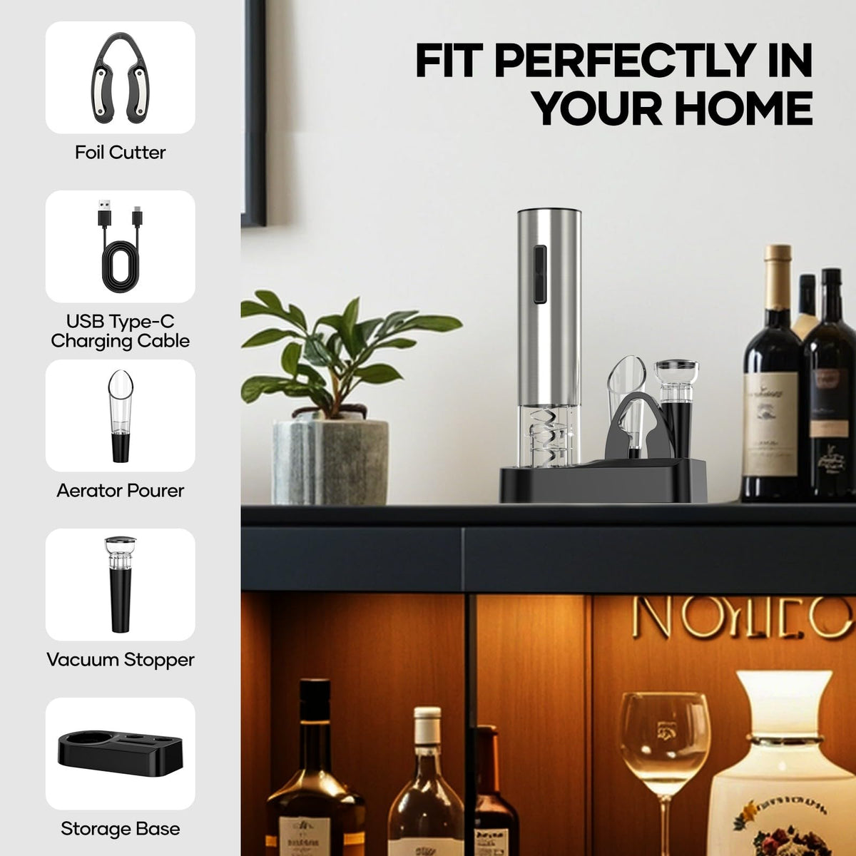 Crenova vacuum stopper preserving wine freshness