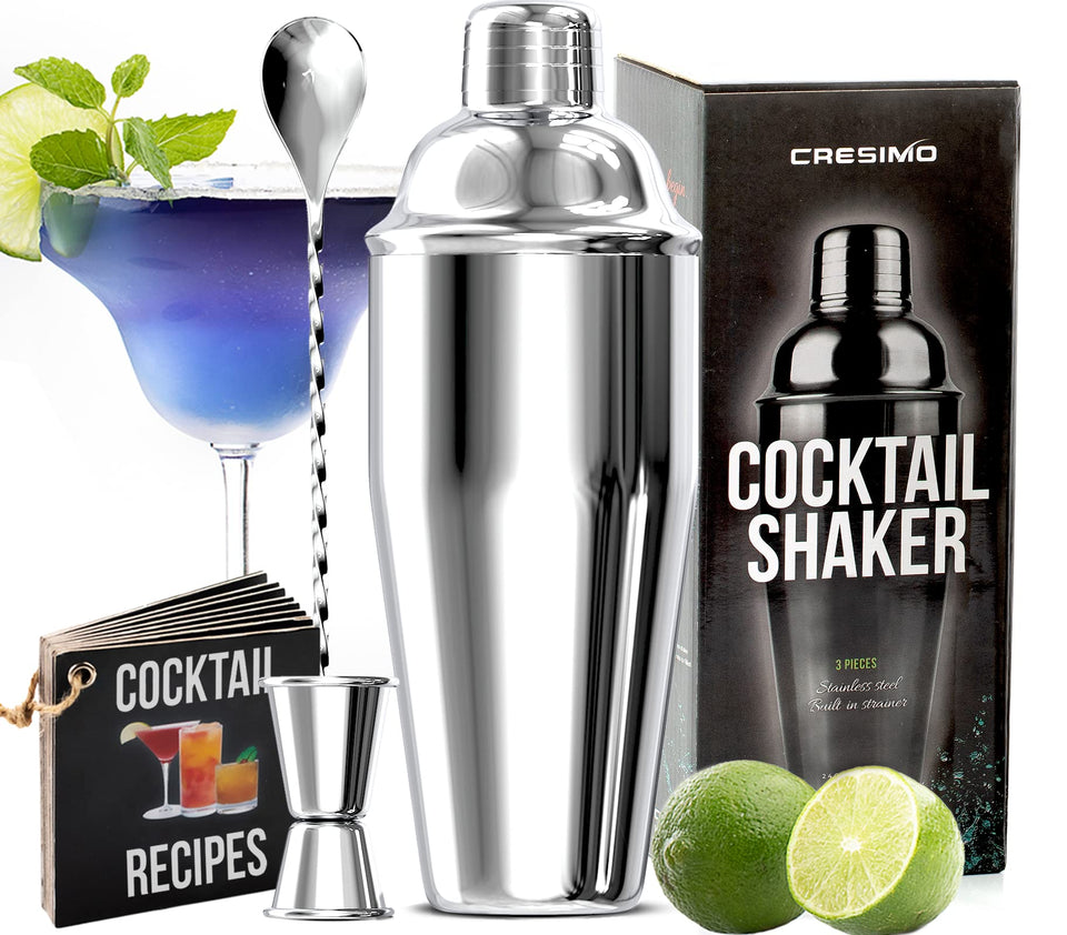 Cresimo 24oz cocktail shaker set with bar accessories for a complete home bar upgrade