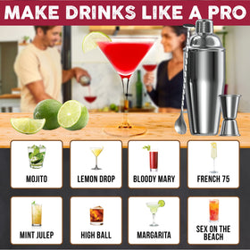 Cresimo stainless steel barware is rust-resistant and dishwasher safe