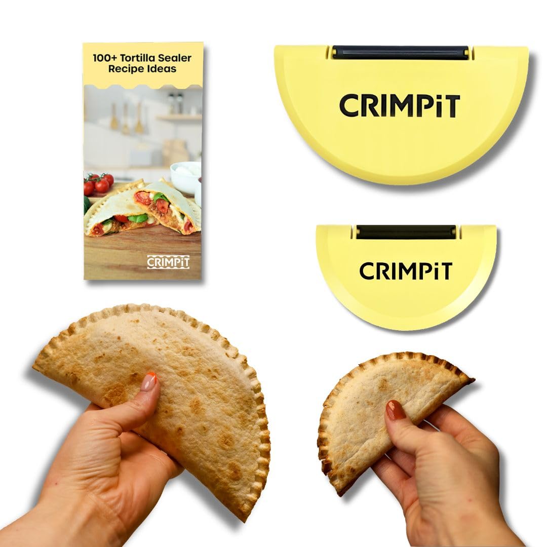 CRIMPiT large tortilla sealer for 10-12 inch tortillas, enabling quick, mess-free sealing.