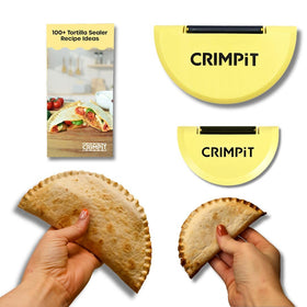 CRIMPiT large tortilla sealer for 10-12 inch tortillas, enabling quick, mess-free sealing.