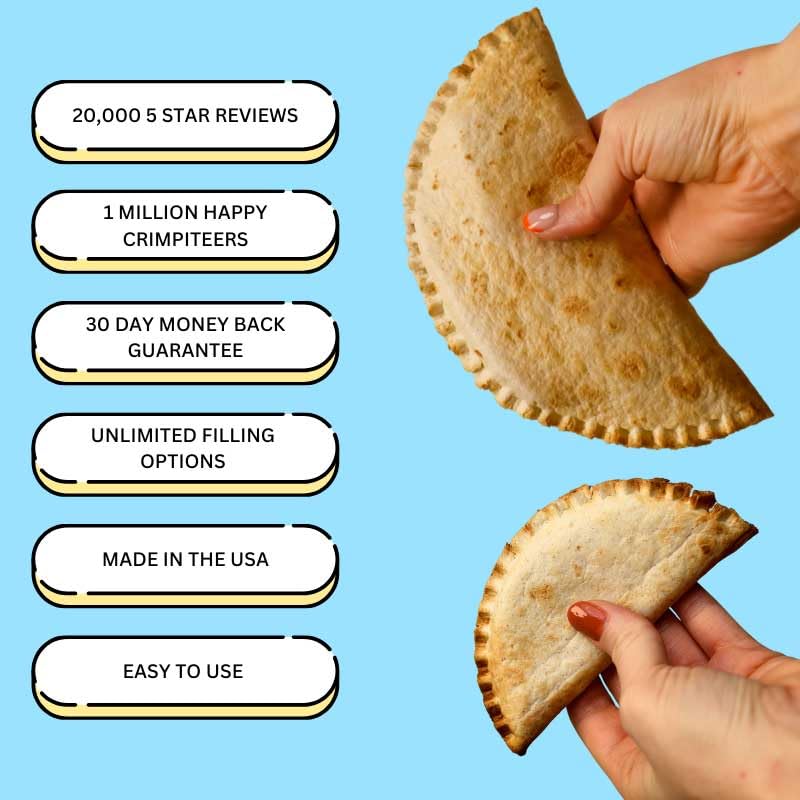 CRIMPiT small tortilla sealer for 6 inch tortillas, perfect for snack-sized meals.