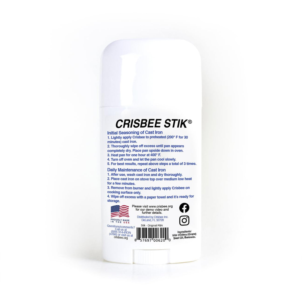 Crisbee Stik applying on skillet: even coat for a smoother surface.