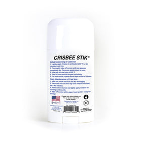 Crisbee Stik applying on skillet: even coat for a smoother surface.