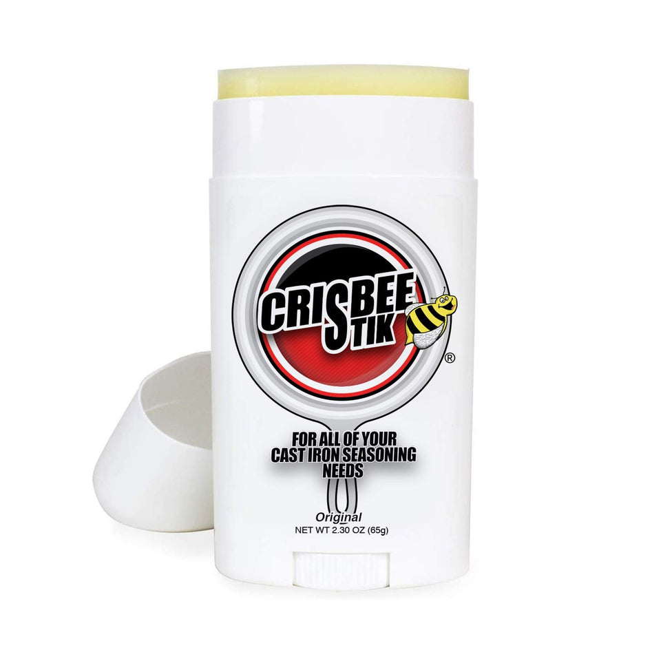 Crisbee Stik bottle pour: easy oil application for cast iron seasoning.