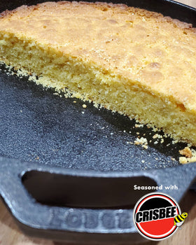 Crisbee Stik grapeseed oil closeup: clear, economical coating for seasoning.