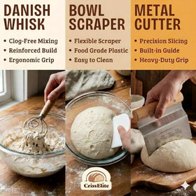 CRISS ELITE Danish whisk for smooth dough mixing