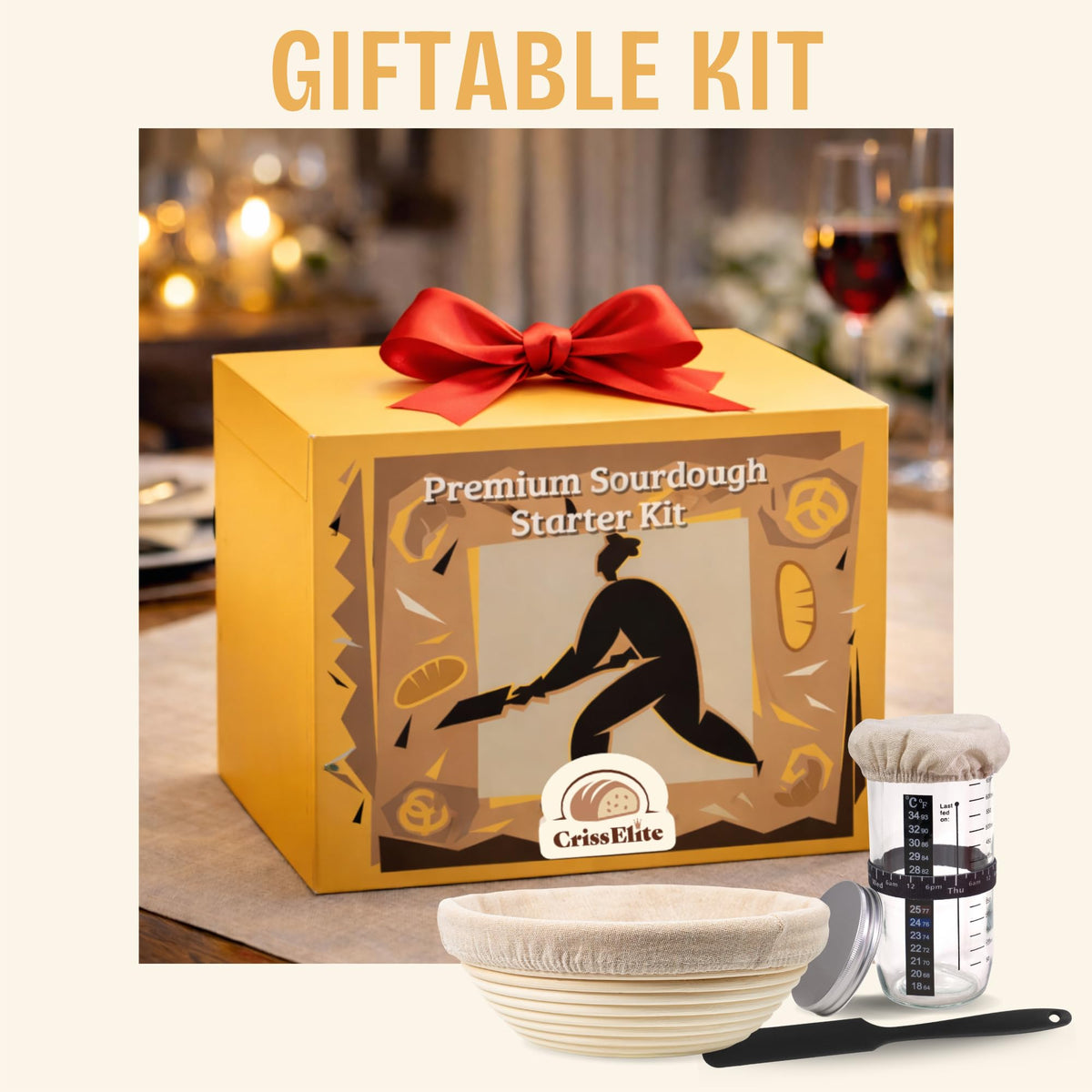 CRISS ELITE gift-ready sourdough kit for home bakers