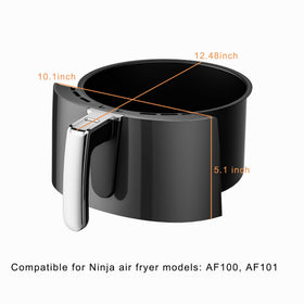 Croask air fryer basket for Ninja AF101 inside view highlights non-stick surface.